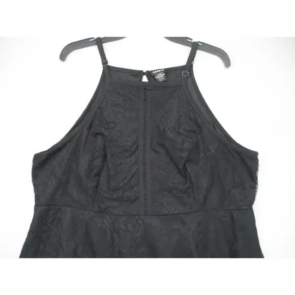 Torrid Black Lace Feminine Chic High Neckline Sleeveless Blouse Top Women Size 3 - Picture 2 of 12